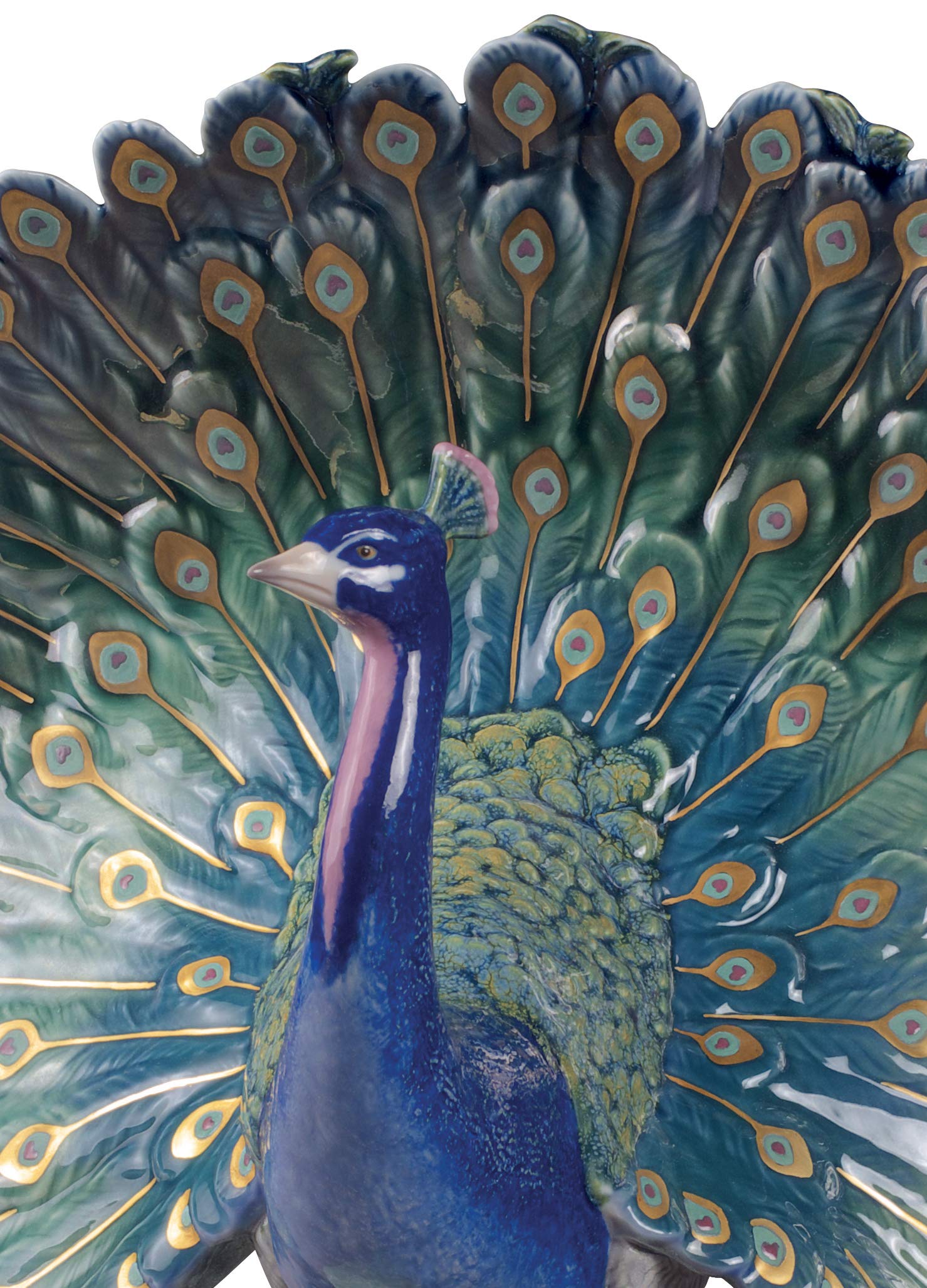 Amazon.com: LLADRÓ Peacock Figurine. Porcelain Peacock Figure